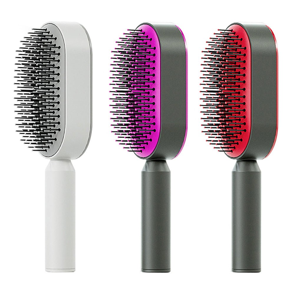 Self Cleaning Hair Brush For Women One - key Cleaning Hair Loss Airbag Massage Scalp Comb Anti - Static Hairbrush - Radiance Revolution - Generic - 0