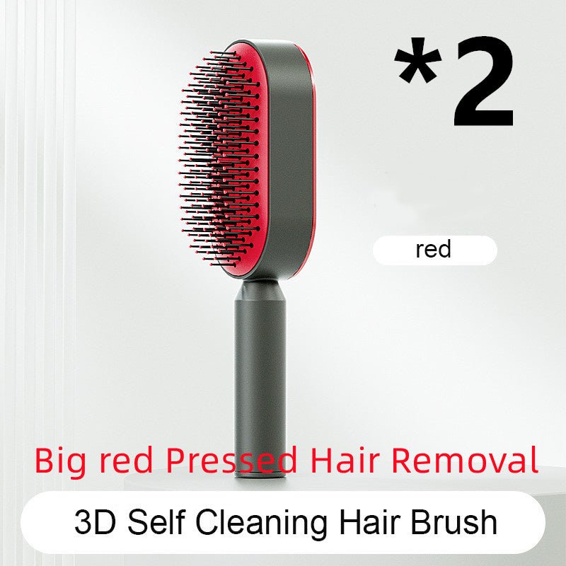 Self Cleaning Hair Brush For Women One - key Cleaning Hair Loss Airbag Massage Scalp Comb Anti - Static Hairbrush - Radiance Revolution - Generic - 0