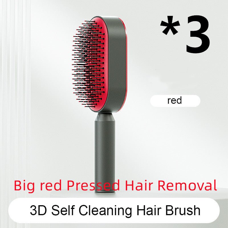 Self Cleaning Hair Brush For Women One - key Cleaning Hair Loss Airbag Massage Scalp Comb Anti - Static Hairbrush - Radiance Revolution - Generic - 0