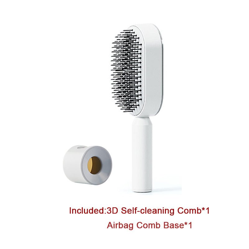 Self Cleaning Hair Brush For Women One - key Cleaning Hair Loss Airbag Massage Scalp Comb Anti - Static Hairbrush - Radiance Revolution - Generic - 0