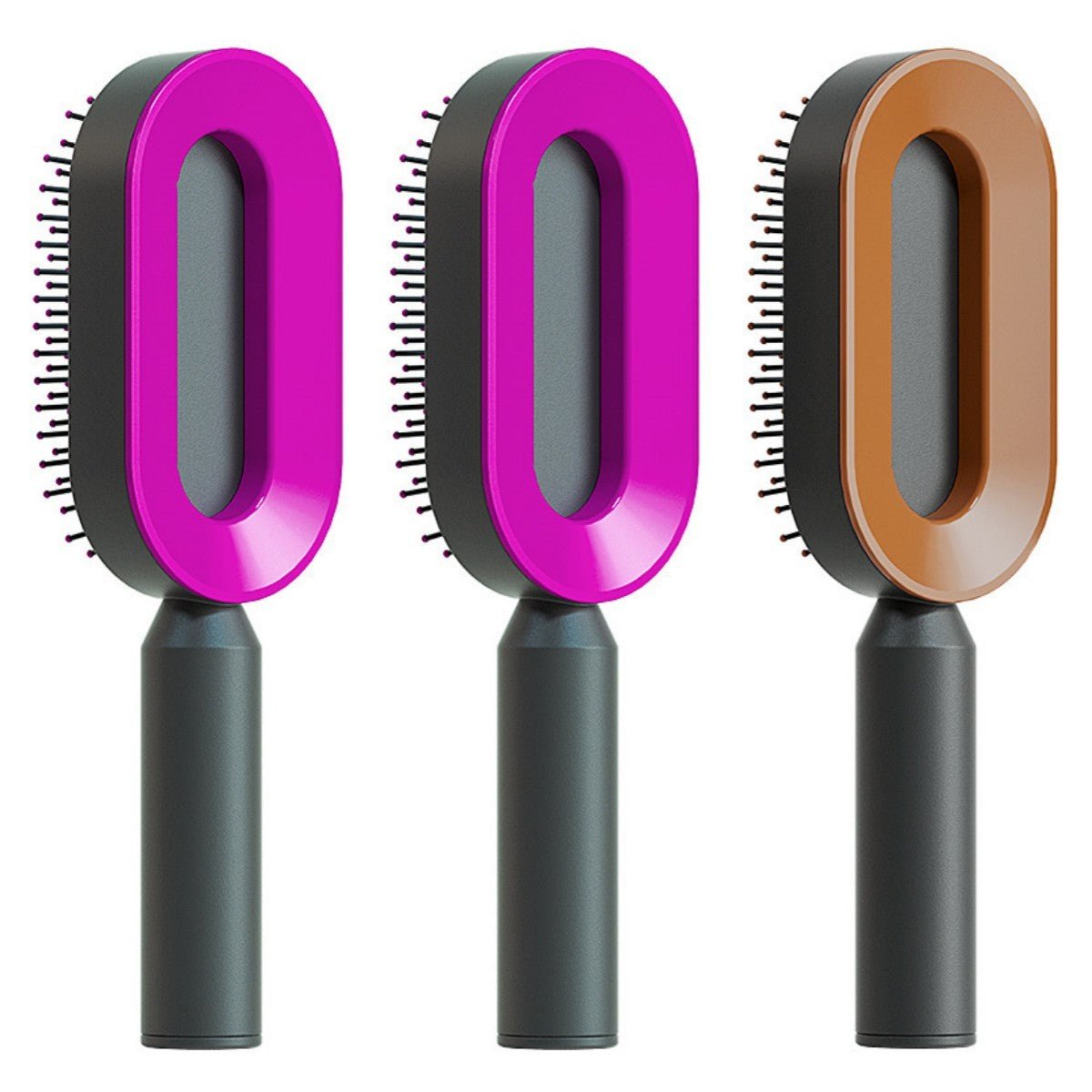 Self Cleaning Hair Brush For Women One - key Cleaning Hair Loss Airbag Massage Scalp Comb Anti - Static Hairbrush - Radiance Revolution - Generic - 0