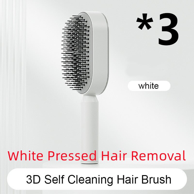 Self Cleaning Hair Brush For Women One - key Cleaning Hair Loss Airbag Massage Scalp Comb Anti - Static Hairbrush - Radiance Revolution - Generic - 0