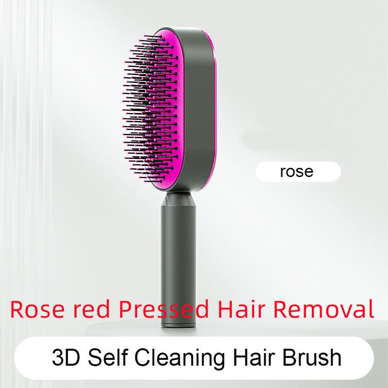 Self Cleaning Hair Brush For Women One - key Cleaning Hair Loss Airbag Massage Scalp Comb Anti - Static Hairbrush - Radiance Revolution - Generic - 0