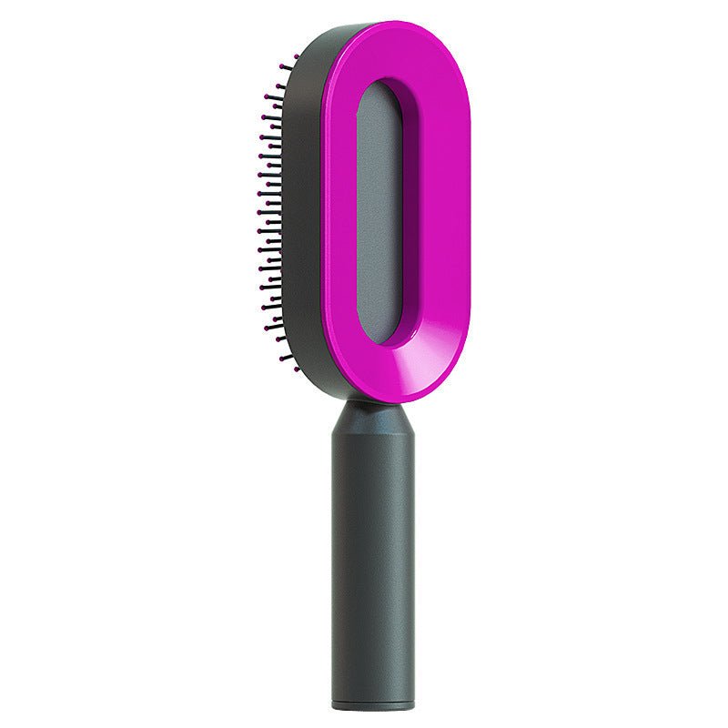 Self Cleaning Hair Brush For Women One - key Cleaning Hair Loss Airbag Massage Scalp Comb Anti - Static Hairbrush - Radiance Revolution - Generic - 0