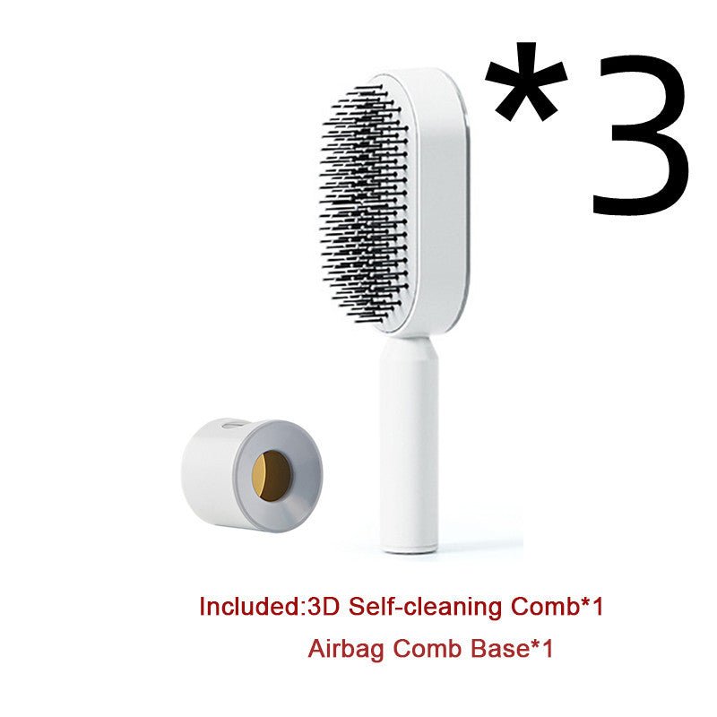 Self Cleaning Hair Brush For Women One - key Cleaning Hair Loss Airbag Massage Scalp Comb Anti - Static Hairbrush - Radiance Revolution - Generic - 0