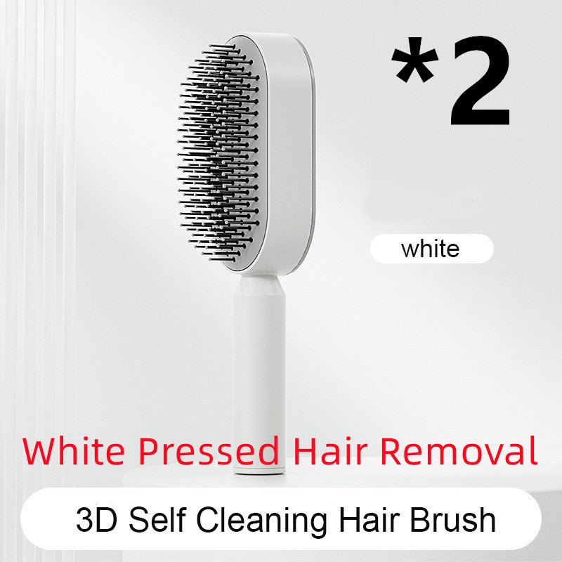 Self Cleaning Hair Brush For Women One - key Cleaning Hair Loss Airbag Massage Scalp Comb Anti - Static Hairbrush - Radiance Revolution - Generic - 0