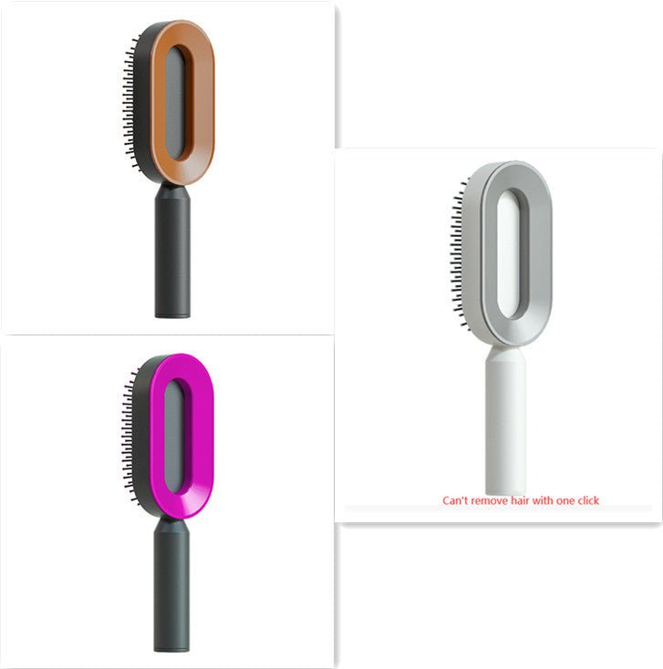 Self Cleaning Hair Brush For Women One - key Cleaning Hair Loss Airbag Massage Scalp Comb Anti - Static Hairbrush - Radiance Revolution - Generic - 0