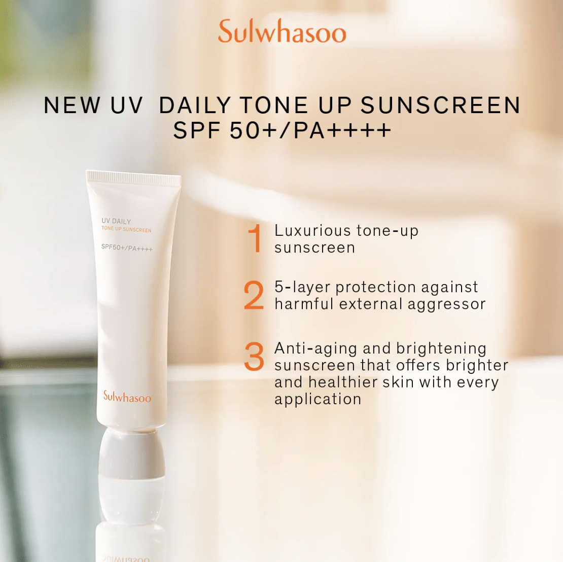 Sulwhasoo UV Daily Tone Up Sunscreen 50+/PA++++ 50ml - Radiance Revolution - Sulwhasoo - Sun Cream